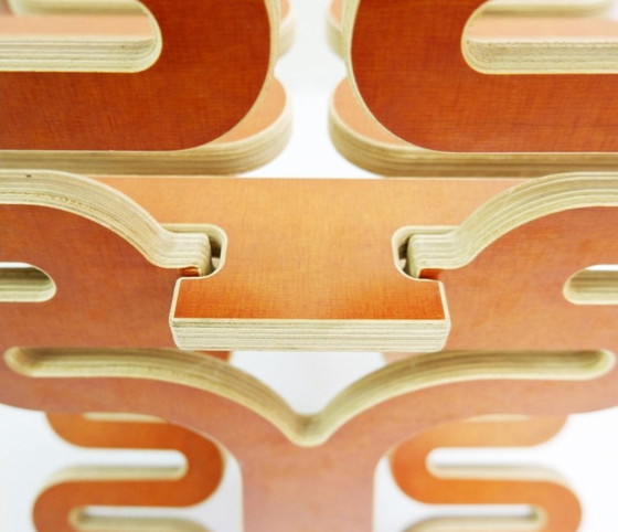 Image 1 of Prototyp des „Lumbarest“- oder „Puzzle“-Stuhls aus zugeschnittenem Sperrholz, von Gregg Fleishman