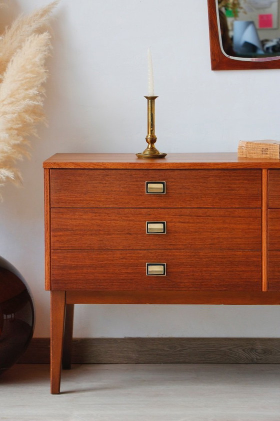 Image 1 of Vintage ladekast van teak en zebrano: elegantie uit de jaren 60