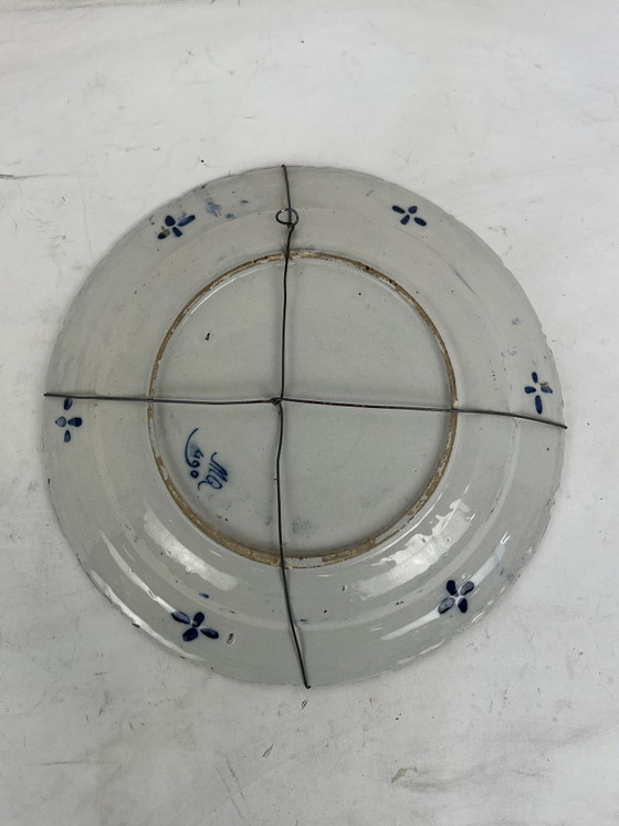 Image 1 of Antieke 18e eeuwse Delfts blauwe Theeboom schotel - De Porceleyne Klaauw