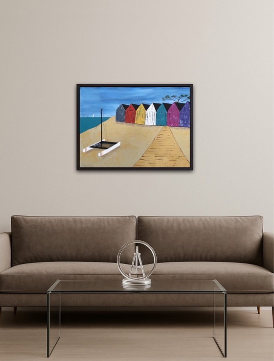 Image 1 of Acrylverf op gespannen canvas, 65x50 cm.