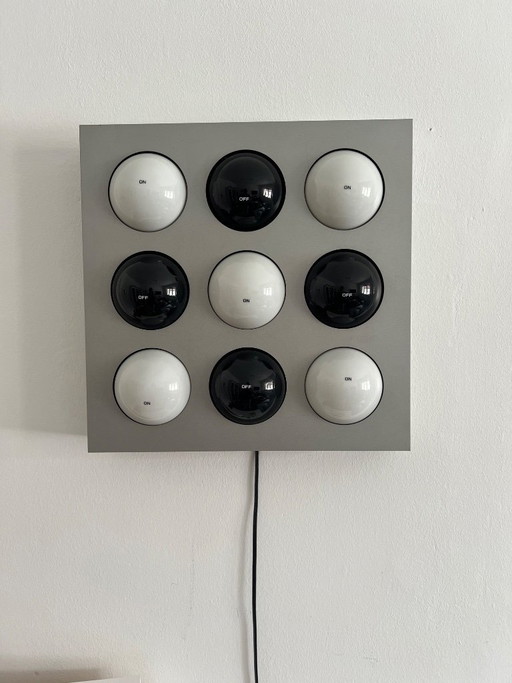 Paul Talman „Fifty Fifty“ AAN/UIT wandlamp voor Interaktives Licht Köln, 1965 Design
