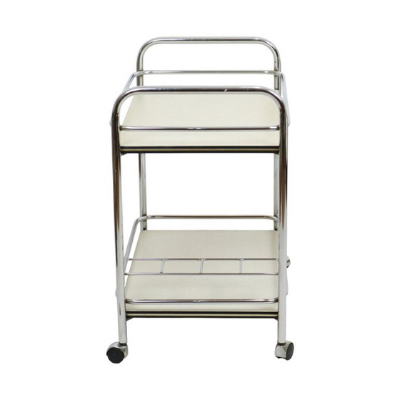 Image 1 of Vintage Drink Trolley Serving Cart Chrome Sixties