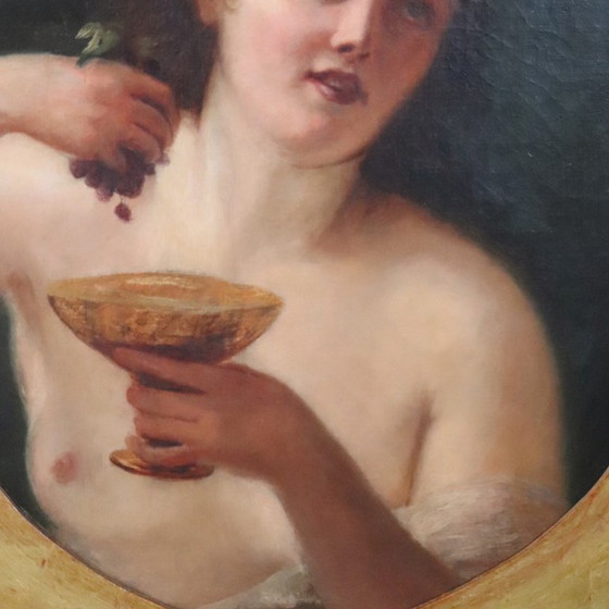 Image 1 of Mythologische Figur der Mänade, Ölgemälde auf Leinwand, Italien, 19. Jahrhundert