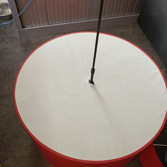 Image 1 of Grote Stéphane Davidts hanglamp Ø60 cm – rode stoffen kap