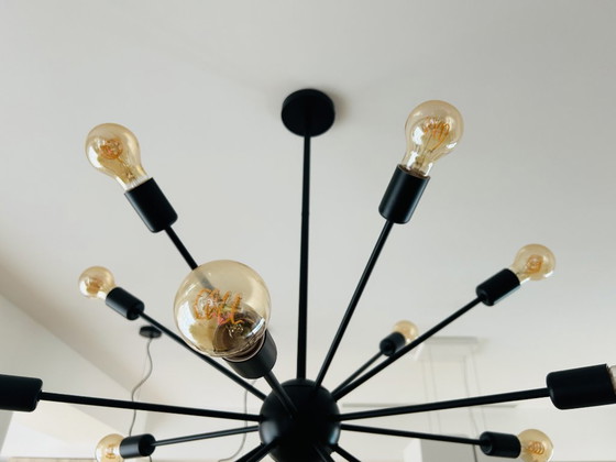 Image 1 of Lampadario nero - 20 lampadine a luce calda