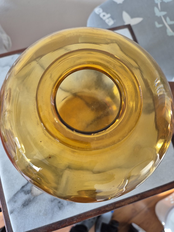 Image 1 of Rosedale - amber-colored "Tomato" glass vase