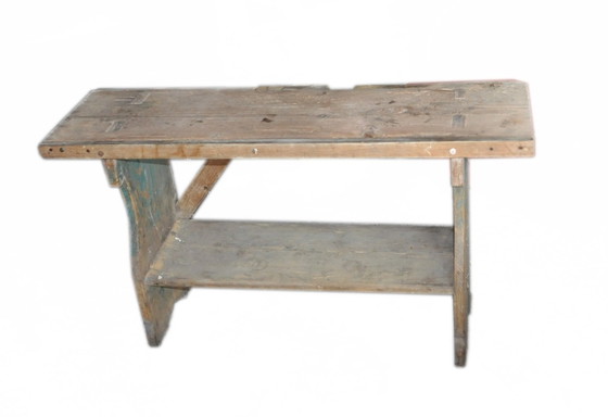 Petit Banc de Siège de Campagne Antique – Bois, Rustic (photo 3 of 3)