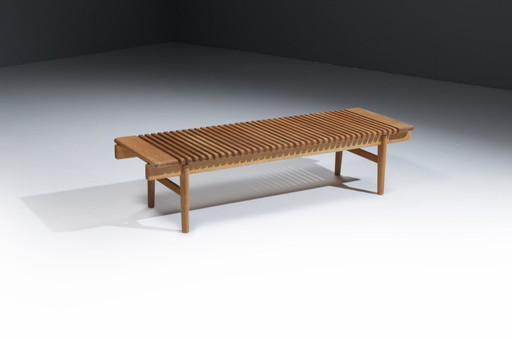 PP JH 589 houten bank - salontafel van Hans J Wegner voor PP Møbler (Hansen)