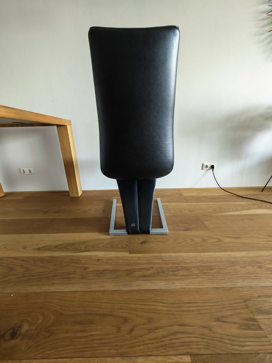 Image 1 of Rolf Benz 7800 Esszimmerstuhl, schwarzes Leder