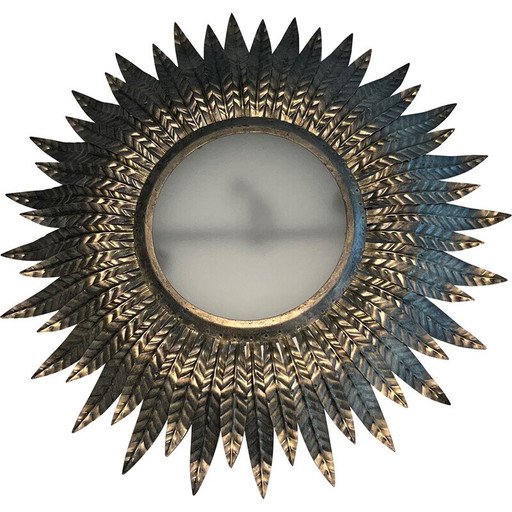 Lámpara de techo vintage plateada Soleil, 1970