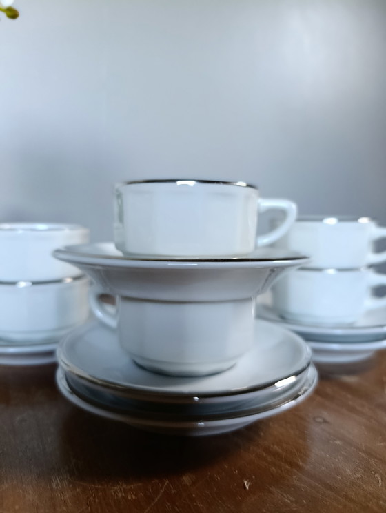 Image 1 of 6 Parisian bistro cups, Flora model - Apilco Deshoulieres