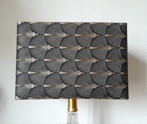 Image 1 of Art Deco lamp with custom-made rectangular lampshade