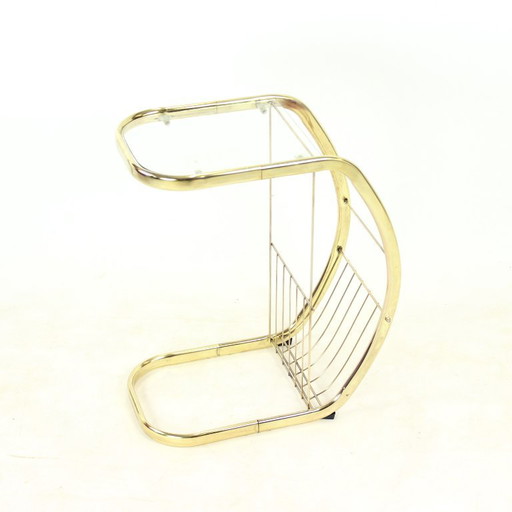 Bijzettafel uit 1970 van messing en glas, Italië – Metal, Klassiek (photo 2 of 9)