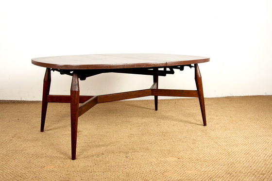 Image 1 of Mesa alta y baja danesa de teca y madera lacada en marrón, modelo Smørrebrød 1960.