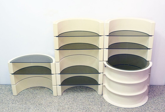 Image 1 of Bibliothèque/bar modulaire en plastique et verre, Italie, années 1970