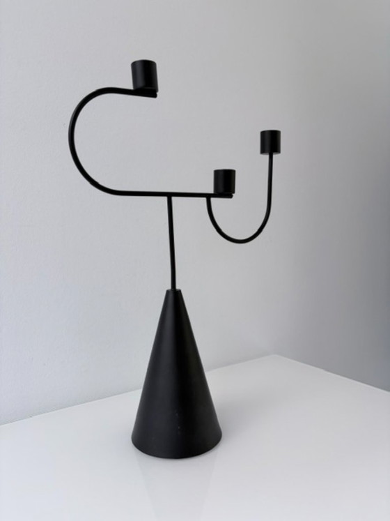 Ferm Living design candle holder black metal 3-armed (photo 4 of 10)