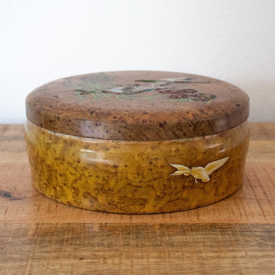 Boîte à biscuits ronde vintage de style asiatique : Canards sauvages en vol – Objets déco, Metal (photo 3 of 7)