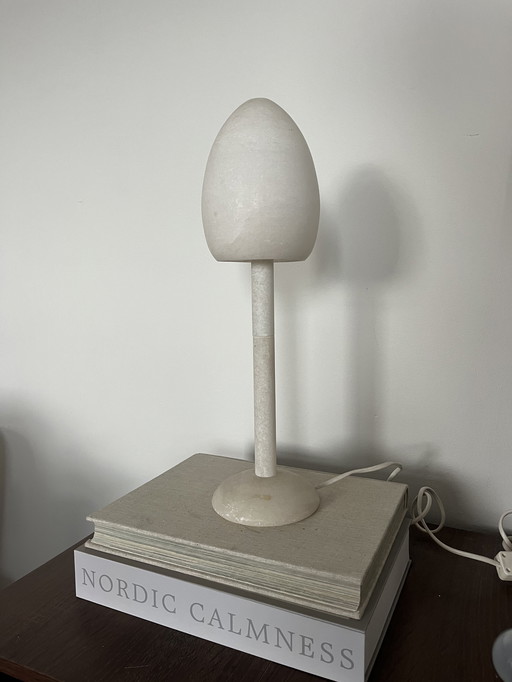 Marble table lamp egg mushroom vintage