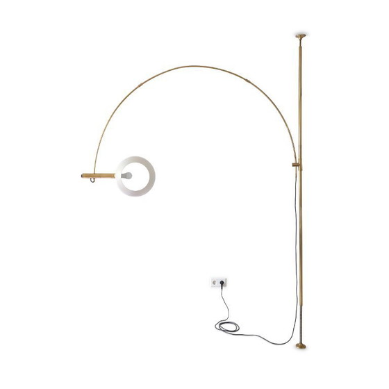 Image 1 of Florian Schulz BOCA | Lampes à arc vintage en laiton des années 70 | Luminaire