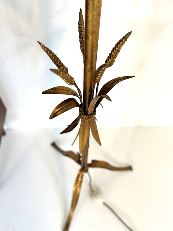 Image 1 of Vintage gilded sheaf of wheat floor lamp, Hans Kögl '70