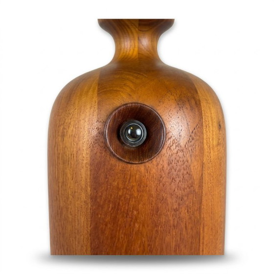 Lampada da tavolo danese in teak tornito con paralume in seta del marchio Dyrlund – Lampade da tavolo, Silk (photo 3 of 5)