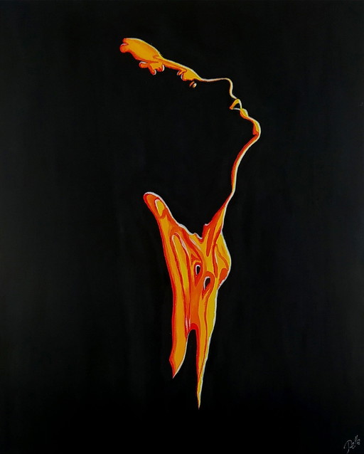 Artist painting - Della Camilleri - Lava