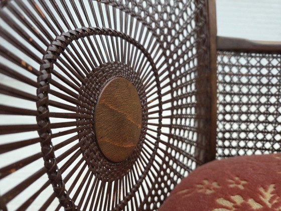 Image 1 of Poltrona danese, anni '50, velluto rosa salmone, rete metallica.