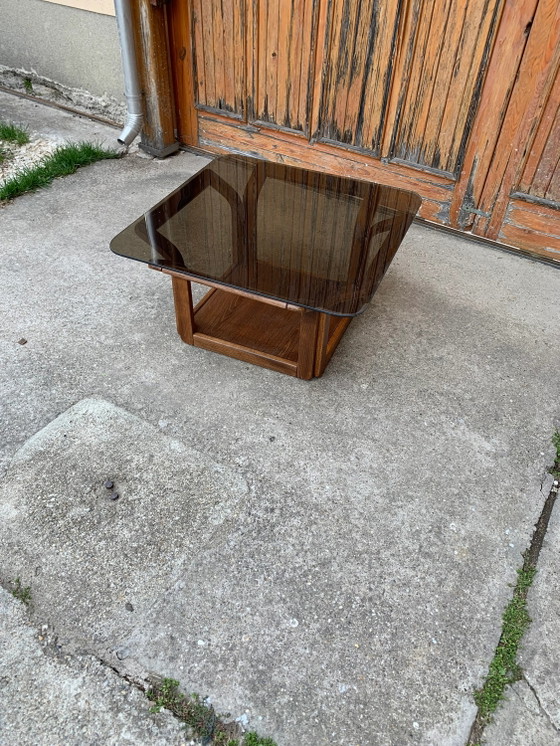 Mid-Century Dänischer Moderner Couchtisch, 1960er Jahre – Kaffeetisch-Bücher, Holz, Glas, Mid Century Modern (photo 3 of 4)