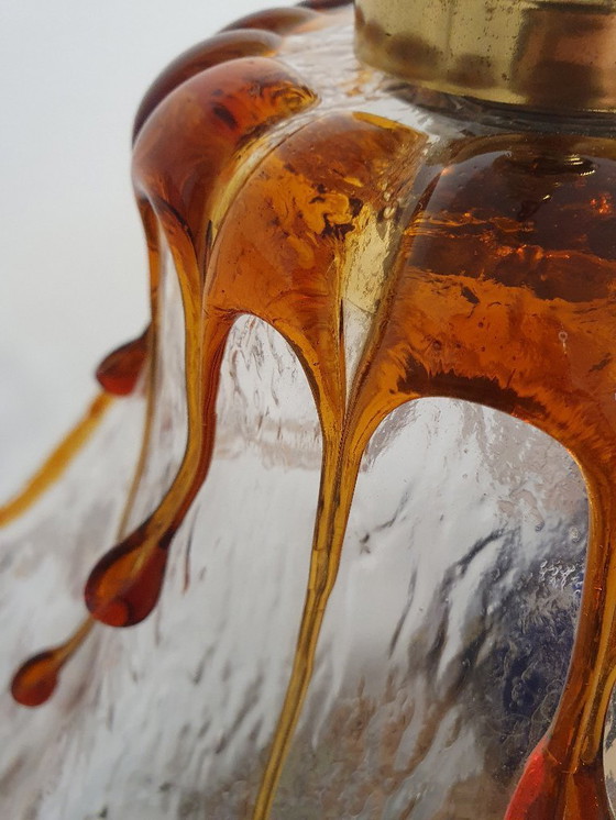 Image 1 of Murano Mazzega plafondlamp, vintage lamp van Murano-glas, hanglamp uit de jaren 70, Italië