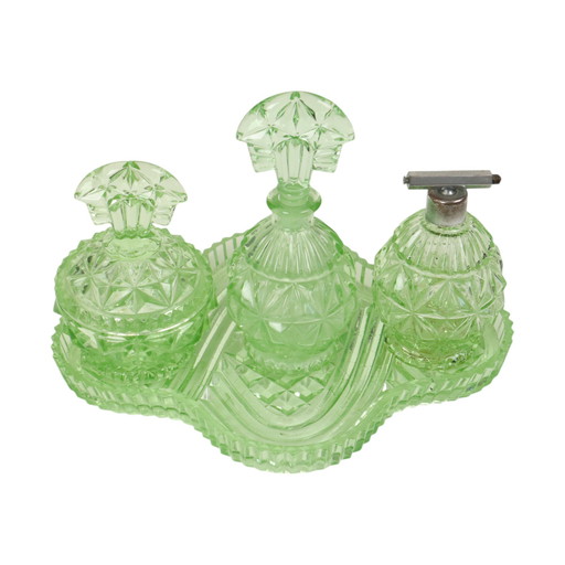 Set de toilette en cristal vert Set Boudoir