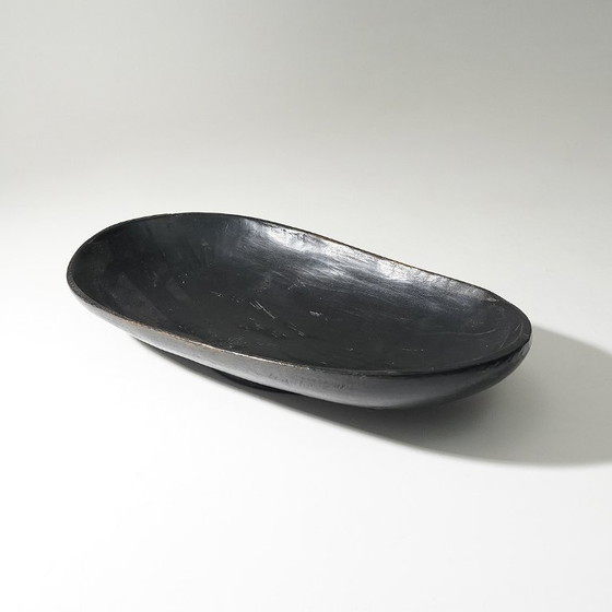 Image 1 of Ciotola in legno nero dalla forma organica, anni '60