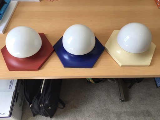 3x Lámparas de techo vintage