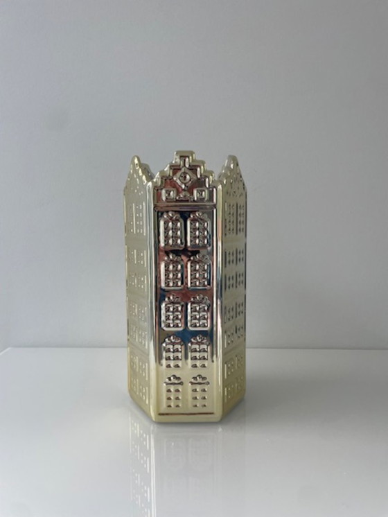 Image 1 of Architectural design vase with Amsterdam canal facades