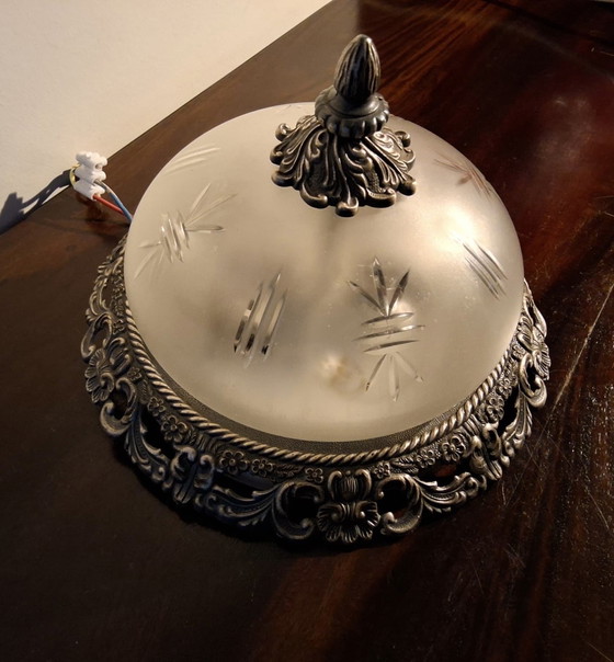 Image 1 of Lampe de plafond vintage/ brocante avec rosette rand