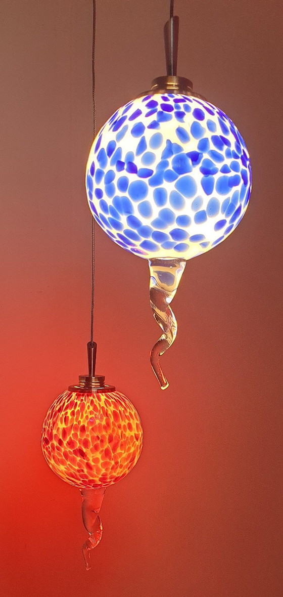 2 hand-blown pendant lamps – Metal (photo 13 of 23)