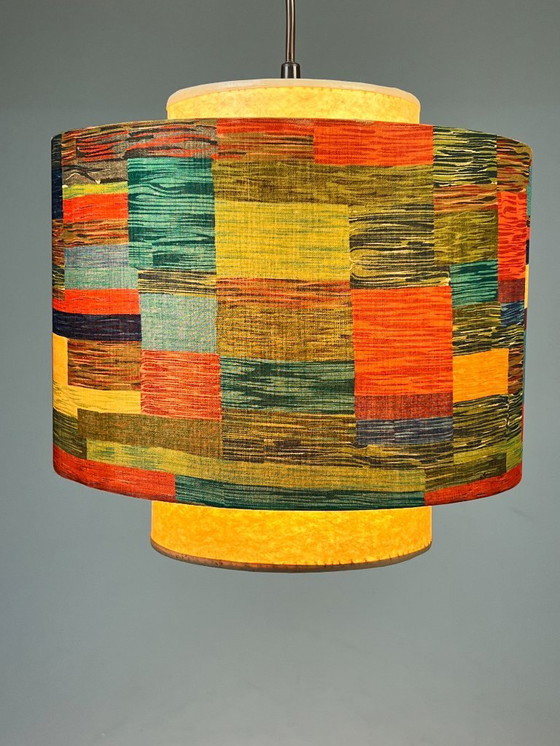 Image 1 of Vintage Hanglamp Met Gekleurde Kap, Duitsland 1970's