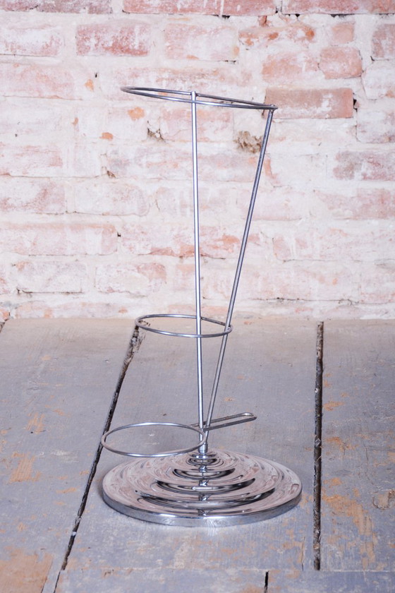 Originele Bauhaus paraplubak, verchroomd staal, Duitsland, jaren 1950 – Metal, Chrome (photo 11 of 12)