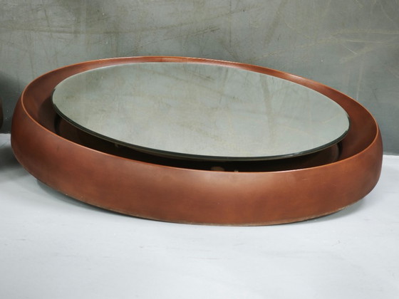 Pair of Italian Space Age Illuminated Round Mirrors, 1970s – Glass, Plastic (photo 2 of 9)