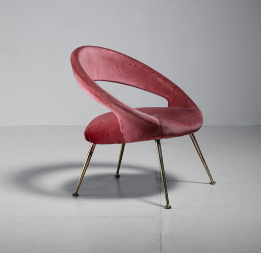 Vintage Italiaanse fluwelen stoel