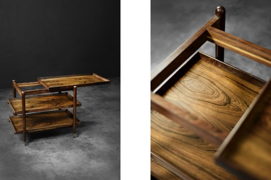 Image 1 of Chariot de service Ph23/2 en palissandre de Poul Hundevad, Mid Century Danish Modern, 1960s