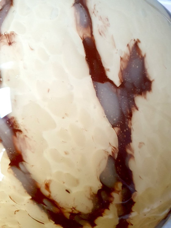 Image 1 of Art Deco vintage pendant lamp made of marbled glass