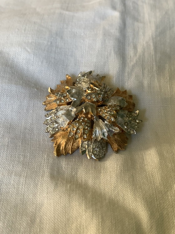 Broche Vintage Pierre Cardin - Style Space Age 3D - Fleur Or Ambré & Rhodium – Cadeaux, Metal, Other (photo 4 of 12)