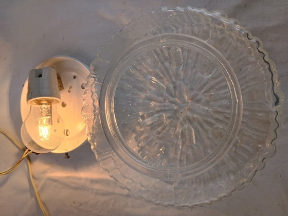 Image 1 of Authentieke Franse plafondlamp uit het midden van de 20e eeuw, inbouwmodel, van PAT ANGEM (jaren 60).