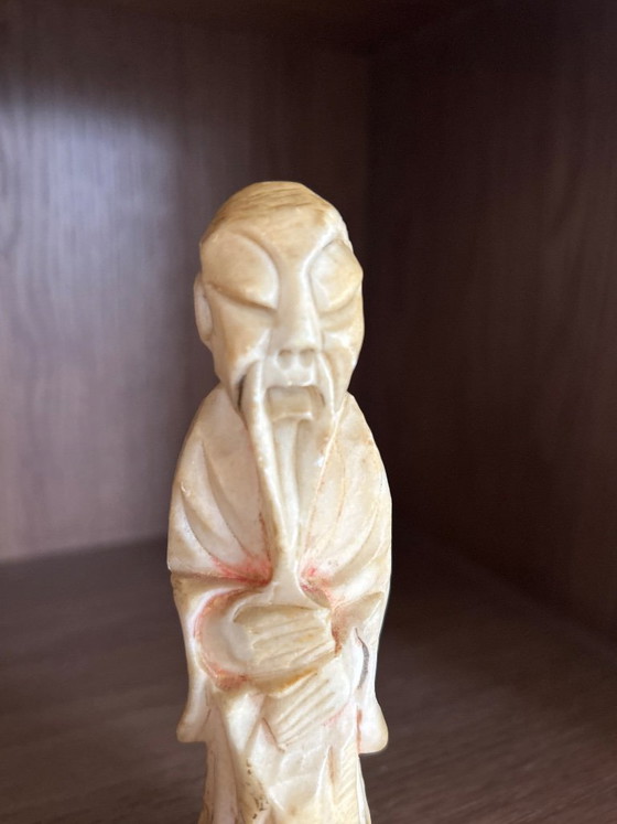 Magnifique figurine chinoise vintage sculptée à la main – Sage / Shou Lao – Objets déco, Stone (photo 3 of 5)