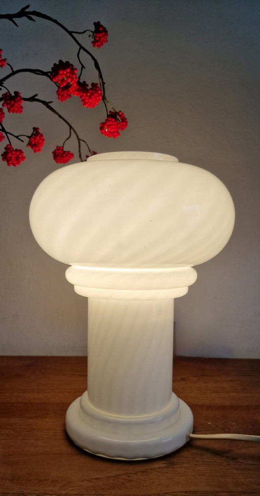 Vintage Murano Table Lamp Mushroom Swirl