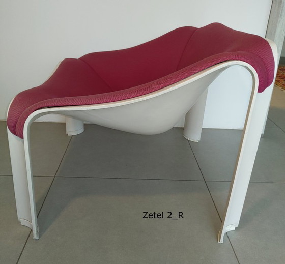 Set of 2 Artifort F300 Bucket Seats – Pierre Paulin – Original Fuchsia Upholstery – Side chairs, Polyester (photo 14 of 18)
