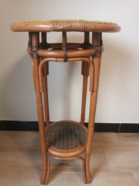 Image 1 of Tavolino rotondo in bambù