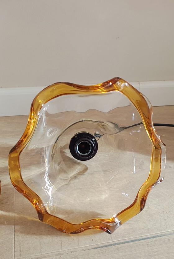 Image 1 of Due lampade a sospensione in vetro di Murano di design italiano vintage, anni '70
