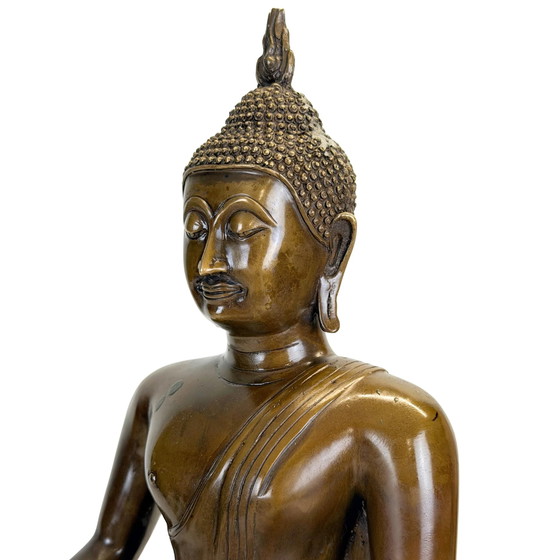 Buda tailandés de bronce Luang Phor sobre base ornamentada – 44,5 cm – Esculturas, Bronze (photo 8 of 11)