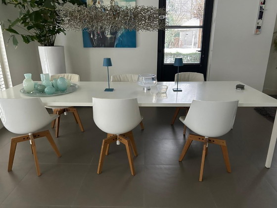 Image 1 of MDF Italia Tense Tisch mit 6 MDF Italia Flow Stühlen